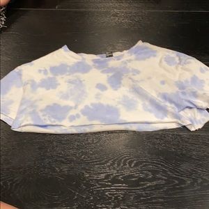 Blue tie die crop top